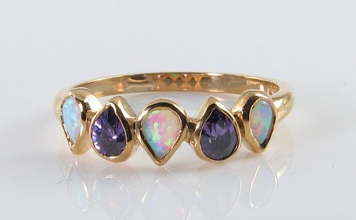 Bague éternité opale - bague,