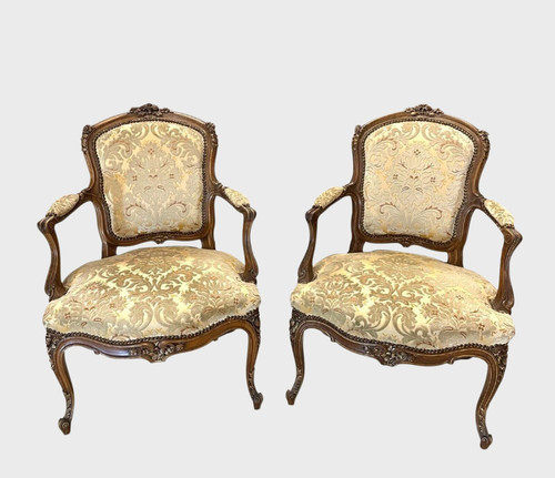 Paire fauteuils style louis - paire,