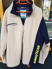 GILET POLAIRE ZIPPE HOMME OFFICIEL BEIGE ET BLEU PNEUMATIQUERS GOOD YEAR RARE XL