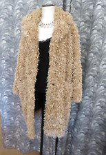 POLDER Manteau fausse fourrure bouclée beige T 44   PARFAIT ETAT