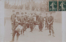 carte photo de Pompiers avec une pompe à bras