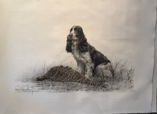 Chien et faisan, eau forte