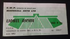ticket billet used stub place concert LIONEL RICHIE 1987 PARIS