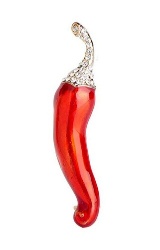 Broche bijou piment rouge