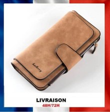 Porte-monnaie Portefeuille Femme Cuir PU Brun