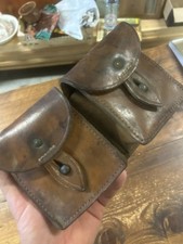 Cartouchière Ancienne Cuir Poilu Berthier Objet Militaire WW1