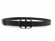 NEUF CEINTURE CHRISTIAN DIOR BOUCLE LOGO CD ARGENTEE T 72 82 CUIR NEW BELT 590€