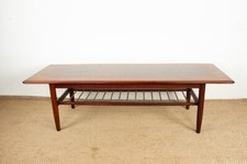 Table basse en palissandre et tubes de métal, sur deux niveaux, Danemark 1960 s.