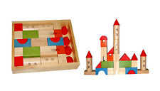 Boîte à cubes 28 pieces de construction tout en bois  Formes Chateau Maison  X 2