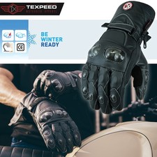 Moto Cuir Gants Thermique Hiver Imperméable Ce Armure Motard