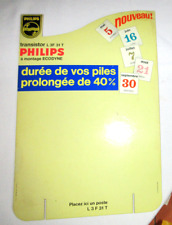 Carton Publicitaire vintage PHILIPS Transistor TSF Radio - NO plaque émaillée
