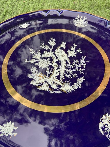 Grand plat uze bleu cobalt - st,