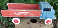 jeu jouet ancien grand camion benne en bois CITROEN Joujoulac no dejou 70cm