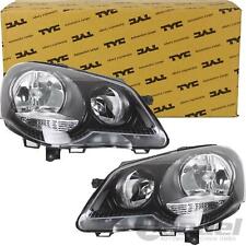 2X TYC Phares Avant Noirs H7/1 Gauche + Droite Pour VW POLO 9N3 Facelift