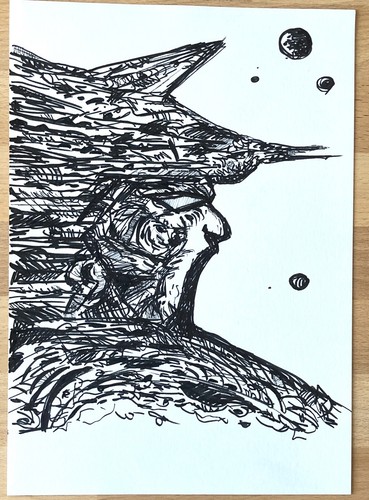Dessin encre dans style - dessin, le