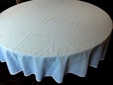 Nappe ronde diamètre 160 cm en voile de coton ganse blanche