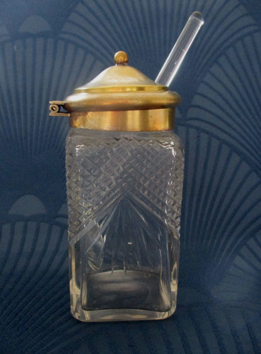 Ancien moutardier cristal - moutardier,