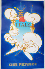 AFFICHE ORIGINALE D'EPOQUE. AIR FRANCE . ITALIE. GEORGES MATHIEU. 1967