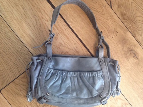 Sac main cuir gris - sac,