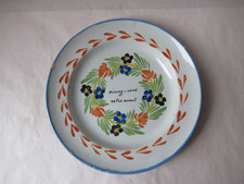 Ancienne assiette parlante de mariés faïence de L'est. Fin 18ème/Début 19ème