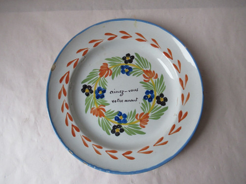 Ancienne assiette parlante - , de