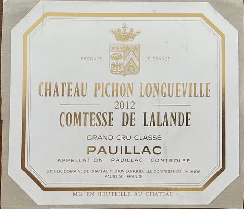 étiquette château pichon - château,