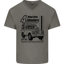 4 Roue Disque Aventure 4X4 Tout Terrain Hommes Col V Coton T-Shirt