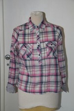 PLACE DU JOUR - Chemise blouse carreaux - lègères - Tons roses bleus T : S neuf