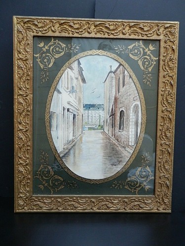 Tableau ancien aquarelle sous - tableau,