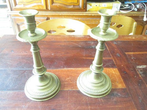 Paire anciens bougeoirs - paire,