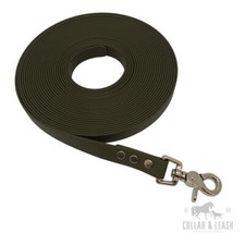 Biothane Laisse pour Chien Longe de Pistage 1m - 15m - Militaire Olive - 19mm