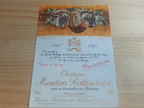 étiquette vin chateau - , mouton