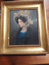 TABLEAU XIX e PASTEL FEMME