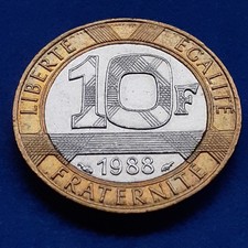 Pièce de 10 francs Génie de la Bastille année 1988 qualité SUP nettoyée. 