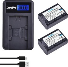 Lot de 2 Batteries NP-FH50 NP FH50 + Chargeur de Batterie LCD USB pour Sony