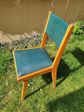 Chaise en bois et skaï 1950