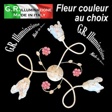 Plafonnier classique ivoire or