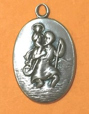 16) HMK ST CHRISTOPHER MEDAL 3,1 g-2,0 cm Vintage sterling silver charm
