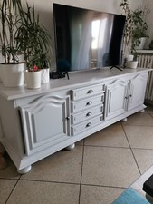 buffet bas ancien blanc TV chêne massif grand rangement 250 long X 60 Pro X 84 H