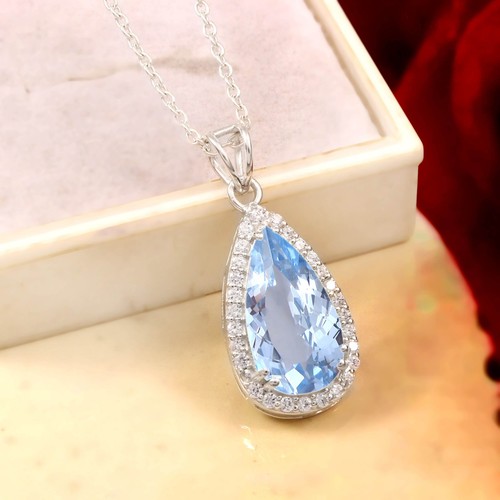 Pendentif aquamarine poire - pendentif,