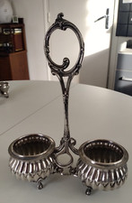 monture huilier vinaigrier  métal argenté Anglais