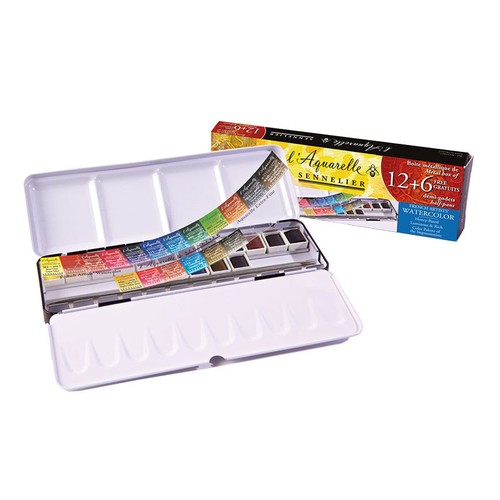 Boîte métal aquarelle - boîte, l'aquarelle