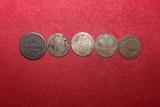 lot de 5 monnaies de 1 centime en bronze différentes