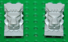 2 Tête de Lion Lego MdStone Lion Head ref 30274 set 5378 7094 10176 70357 7946