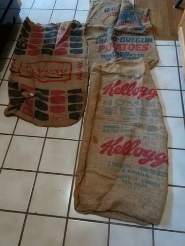 Vintage burlap sacks - 3,