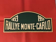 Automobilia Plaque Rallye Monte Carlo 1953