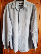Chemise intelligente rayée bleue homme Next taille L tenue de travail formelle 