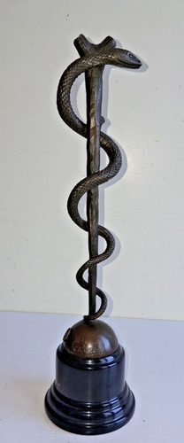 Bâton esculape sculpture - d'esculape,