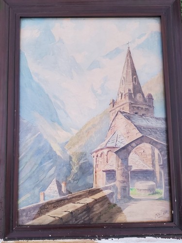 Tableau peinture montagne - de,