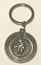 TRES RARE PORTE CLES MICHELIN EN ACIER @ BIBENDUM FONCEUR @ ETAT NEUF @ RARE TOP